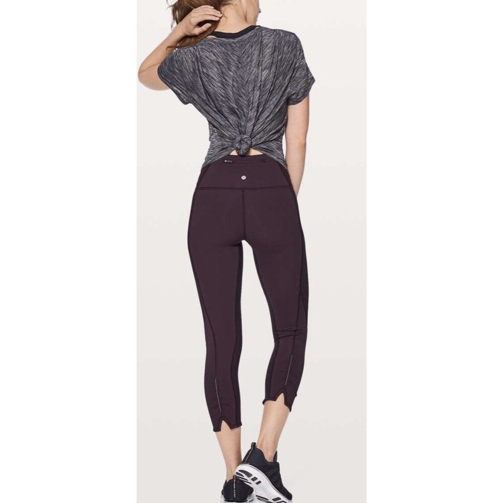 Lululemon On Your Mark Crop 23” Women’s 10 Black Cherry Luxtreme Leggings